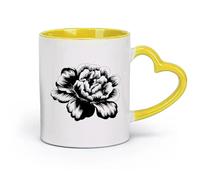 ceramics Novelty Tea or Coffee Cup Bud Rose Flower Garden Natural Girl's （11oz/320ml） Office, Home, Café, Dishwasher & Microwave Safe Yellow