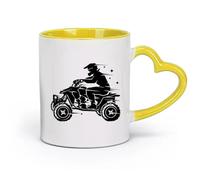 ceramics Novelty Tea or Coffee Cup Extreme Sports Quad Bike ATV Racing （11oz/320ml） Office, Home, Café, Dishwasher & Microwave Safe Yellow