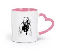 ceramics Porcelain Coffee Mugs Bulldog Fighter Dog Pet Animal Home （11oz/320ml） Humorous Gift for Coffee Lovers, Work Besties, Coworkers & Friends Pink