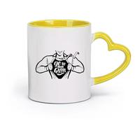 ceramics Stylish Coffee Mug Go To The Gymnastics Athletic Figure Fitnesscenter Sport （11oz/320ml） for Home or Work Yellow