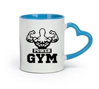 ceramics Tea and Coffee Cups Power Gymnastics Muscles Beautiful Body Bodybuilder Logo （11oz/320ml） for Home and Office Blue