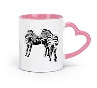 ceramics Tea, Coffee and Hot Chocolate Cups Zebras African Animals Kids （11oz/320ml） Office, Home, Café, Dishwasher & Microwave Safe Pink