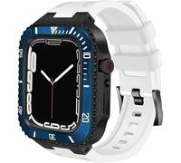 Ceramics Watch Case+Watch Band Modification Kit,For 8 7 45mm,Metal Stainless Steel Bezel Silicone Watch Strap Retrofit Set,For Series 6 SE 5 4 44mm