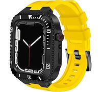 Ceramics Watch Case+Watch Band Modification Kit,For 8 7 45mm,Metal Stainless Steel Bezel Silicone Watch Strap Retrofit Set,For Series 6 SE 5 4 44mm
