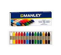 Ceras Manley 15 Colores | Estuche de Ceras Blandas | Trazo Suave y Colores Intensos