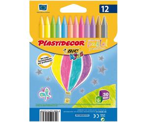 Ceras PLASTIDECOR BIC Kids Pastel, Caja x12 Colores
