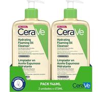 CeraVe Limpiador en Aceite Hidratante 2x 473ml, Para Normales a Muy Secas con Tendencia Atópica, Para Rostro y Cuerpo, Limpia e Hidrata, Enriquecido con Ácido Hialurónico, 473ml