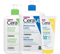 CeraVe Limpiadora Hidratante 473 ml + Loción Hidratante 976 ml + Loción SPF50+ 75 ml