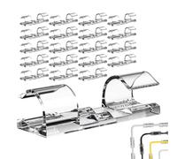 Cerbelos de cables autoadhesivos: 20 piezas Clips transparentes para organizar cables limpios | Terminales de cable invisibles para bordes de mesa, mesitas de noche, lugares de trabajo y espacios de