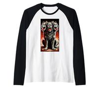 Cerberus Guardián de Tres Cabezas Bestia mítica Inframundo Camiseta Manga Raglan