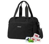 Cerbonny Bolsa de almuerzo aislada, bolsa de almuerzo congelable con bolsa de hielo integrada
