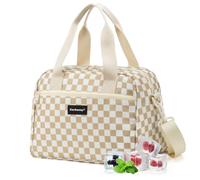 Cerbonny Bolsa de almuerzo aislada, bolsa de almuerzo congelable con bolsa de hielo integrada