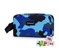 Cerbonny Bolsa térmica pequeña aislada, bolsa de almuerzo congelable para el trabajo, la escuela, viajes, 2.2 L, camuflaje azul