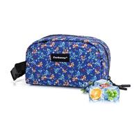 Cerbonny Bolsa térmica pequeña congelable para el trabajo, escuela, viajes, a prueba de fugas, aislada, congelable, mini bolsa de almuerzo, 2.5 L, flor triturada