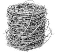 Cerca de Alambre de púas galvanizado: diseño de 4 Puntas para máxima Seguridad, Ideal para la protección del Ganado, el jardín y el hogar, Duradera y Resistente a la Intemperie.