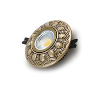 Cerca de Las Luces de Techo, Focos empotrables tallados en Cobre Ajustables en ángulo Lámpara de Panel empotrada para el hogar V-intage Europea Lámpara de Techo LED antideslumbrante de Ahorro de