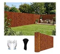 Cerca de Ocultación Jardín Cañizo de Bambú 1.2/1.5/1.7/1.9m Rollo for Balcón y Terraza, Pantalla Protectora de Privacidad Exterior, Panel Cortavientos Madera 0.3~10m(marrón,150x550cm)