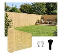 Cerca de Ocultación Jardín Cañizo de Bambú 1.2/1.5/1.7/1.9m Rollo for Balcón y Terraza, Pantalla Protectora de Privacidad Exterior, Panel Cortavientos Madera 0.3~10m(Natural,90x120cm)