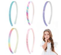 Cerchietto Bambina,5 Piezas Cerchietti per Capelli Bambina Multicolor Headband Diademas Con Lazo Diademas De Arcoíris Accesorios Pelo para Niñas Chicas Mujer Niño Pasqua Festa Compleanno