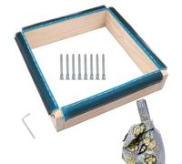 Cercle À Broder Carré, Cadres De Broderie Quadratiques Pour Présentoir Avec Aiguille, Cadres De Point De Pince À Broder Cadre En Bois Massif Pour Les Amateurs De Bricolage