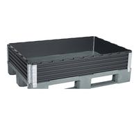 Cerco de plástico, UE 2 unidades, para europalet de 1200 x 800 mm, plegable en diagonal, con 4 bisagras