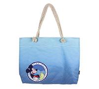 Cerdá, Bolso de playa de Mickey Mouse-100% Algodon Unisex niños, Azul, 52 cm