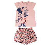 Cerdá Conjunto Bebe Niña Verano de Minnie Mouse Disney - 9 Meses - Camiseta + Pantalon de Algodon Juego Cortos, Rosa, Bebé-Niñas