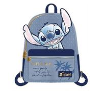 Cerdà Disney Lilo & Stitch Mochila - Imitación de cuero - Diseño de Stitch Ohana - Azul