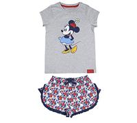 Cerdá Disney Pijama Minnie Mouse Niña de Manga Corta y Talla 8 Años-Color Gris Juego Niñas