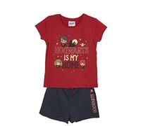 CERDÁ LIFE'S LITTLE MOMENTS Harry Potter Algodon 100% de 2 Piezas [ Camiseta + Pantalon Pijama Niña ] -Licencia Oficial Warner Bros, Rojo Oscuro, 6 años para Niñas