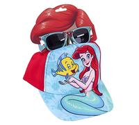 Set Gafas de Sol y Gorra La Sirenita - Talla de 2 a 5 Años - Protección UV 400 y Filtro de Categoría 3 - Gorra Infantil con Velcro Ajustable - Producto Original Diseñado en España