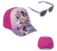 Artesanía Cerda Set gorra y gafas de sol Minnie Mouse – UV400, Cat.3, rosa/morado, velcro ajustable