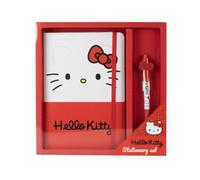 Cerdà Hello Kitty Set de papelería - Cuaderno - Bolígrafo - Rojo y blanco
