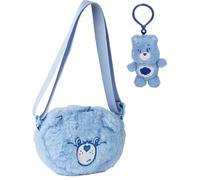CERDÁ LIFE’S LITTLE MOMENTS Care Bears Bolso Peluche Azul + Bag Charm, Bolsa Suave Osos Amorosos, Regalo Niñas