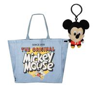 CERDÁ LIFE’S LITTLE MOMENTS Disney Bolsa Shopping XL Mickey Mouse + Bag Charm, Bolsa Grande Oficial Disney, Accesorio Fans