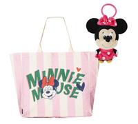 CERDÁ LIFE’S LITTLE MOMENTS Disney Bolsa Shopping XL Minnie Mouse + Bag Charm, Bolsa Grande Oficial Disney, Accesorio Fans