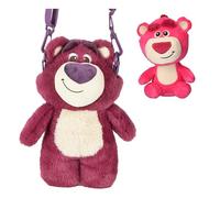 CERDÁ LIFE’S LITTLE MOMENTS Toy Story Bolso Peluche Lotso Rosa + Llavero, Bolsa Suave Disney Pixar, Merchandising Oficial, Regalo Fans