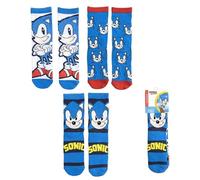 CERDÁ LIFE'S LITTLE MOMENTES / 3 Calcetines Sonic Cómodos y Suaves con Diseños Divertidos para Fans de Sonic - Talla 27-30