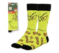 CERDÁ LIFE'S LITTLE MOMENTS CERDÁ Life'S Little MOMENTES 38/45 Cómodos y Suaves, 1 Calcetin The Grinch Verde y Negro, Unisex niños/Adultos