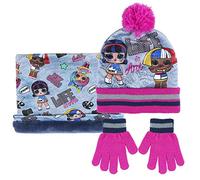 CERDÁ LIFE'S LITTLE MOMENTS 2200005862 Conjunto Gorro Bufanda y Guantes Niña de LOL, Rosa y Azul, Única para Bebés