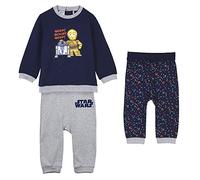 CERDÁ LIFE'S LITTLE MOMENTS 3 Piezas-Conjunto de Sudadera de Chandal y Dos Pantalones-Licencia Oficial Star Wars, Azul, Regular para Niños