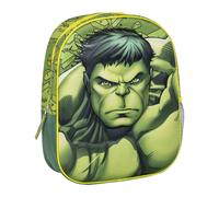 CERDÁ LIFE'S LITTLE MOMENTS Mochila Escolar Hulk 3D con Cremallera Asas Ajustables Unisex Verde S