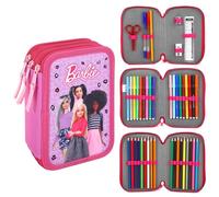 CERDÁ LIFE'S LITTLE MOMENTS Barbie - Estuche grande de 3 niveles con múltiples compartimentos, suministros escolares, artículos de papelería, bolígrafos para colorear