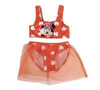 CERDÁ LIFE'S LITTLE MOMENTS Bikini Minnie Mouse para Niña, Conjunto 2 Piezas Rojo, Estampado Corazones, Falda de Tul, Licencia Oficial, Playa y Piscina (FR/ES, Edad, 8 años, Rojo)