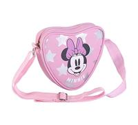 CERDÁ LIFE'S LITTLE MOMENTS Bolso Niña de Minnie Mouse en Forma de Corazon de 1 Compartimento con Asa Ajustable de Nylon | Licencia Oficial Disney, Niñas, Rosa