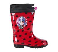 CERDÁ LIFE'S LITTLE MOMENTS - Botas de Agua Niña con Stopper Regulador para Mayor Ajuste y Minimizar la Entrada de Agua | Botas de Agua Ladybug de Color rojo - Licencia Oficial ZAG