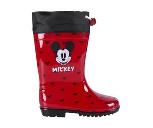 CERDÁ LIFE'S LITTLE MOMENTS Botas de Agua Niña Mickey Mouse Con Stopper Para Mayor Ajuste Y Minimizar La Entrada de Agua - Licencia Oficial Disney - Botas de Agua Niños con Stopper Regulador para Mayor Ajuste y Minimizar la Entrada de Agua | Botas de Agua Mickey Mouse de Color rojo - Licencia Oficial Disney Niños