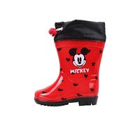 CERDÁ LIFE'S LITTLE MOMENTS - Botas de Agua Niños con Stopper Regulador para Mayor Ajuste y Minimizar la Entrada de Agua | Botas de Agua Mickey Mouse de Color rojo - Licencia Oficial Disney
