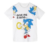 CERDÁ LIFE'S LITTLE MOMENTS Camiseta Infantil de Sonic, Color Blanco con Estampado de Sonic, Talla 10 Años, Camiseta de Manga Corta, Elaborada con 100% de Algodón de 145 gsm