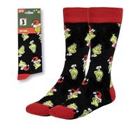 CERDÁ LIFE'S LITTLE MOMENTS CERDÁ Life'S Little MOMENTES 38/45 Cómodos y Suaves, 1 Calcetin The Grinch Rojo y Negro, Unisex niños/Adultos